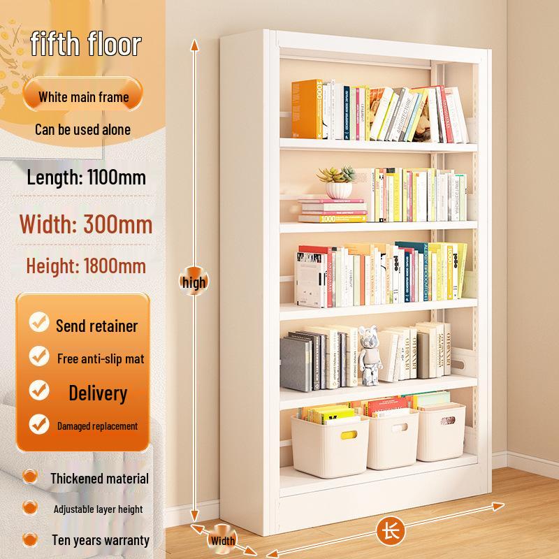 Steel Bookshelf with Whiteboard Doors, Multi-Layer Library Bookcase, Children's Picture Book Rack