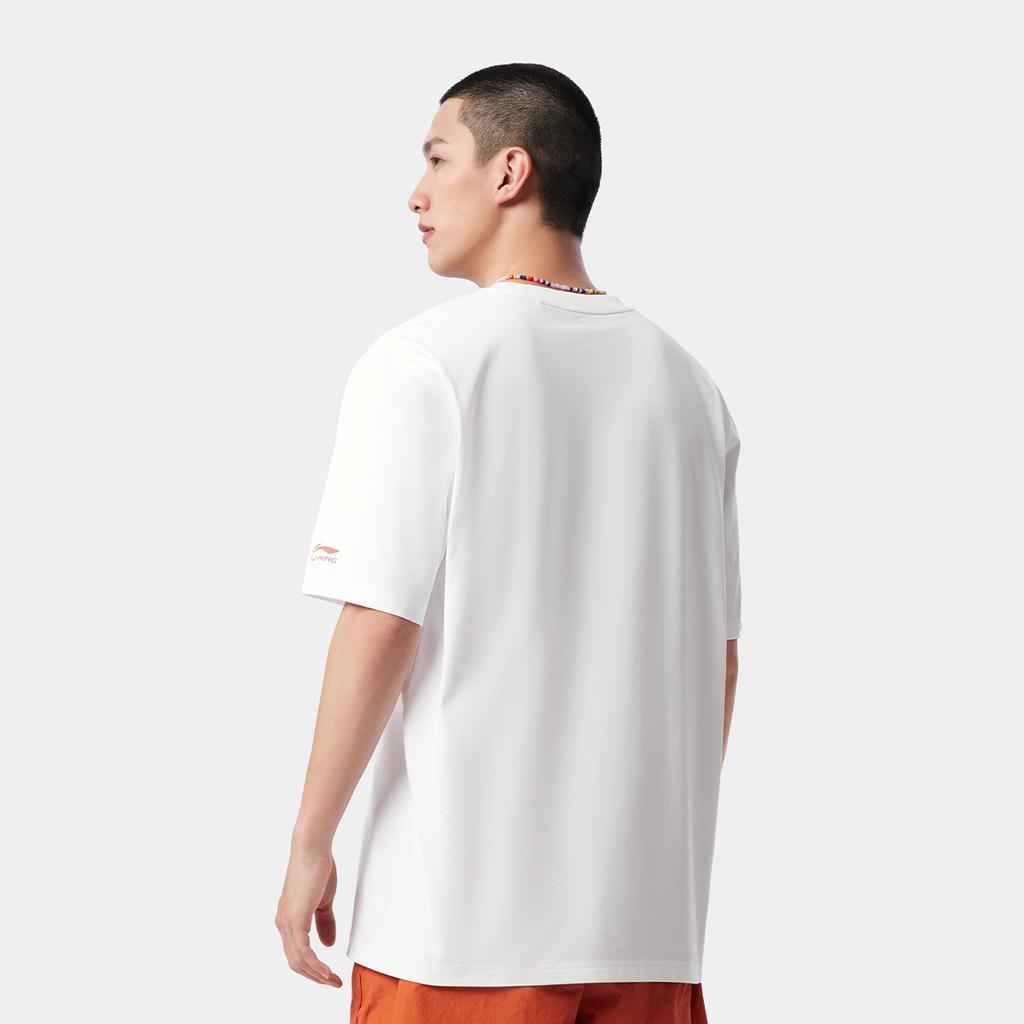 Li Ning Sports Life Collection T Shirt Men's Standard White Autumn AHSV369-5