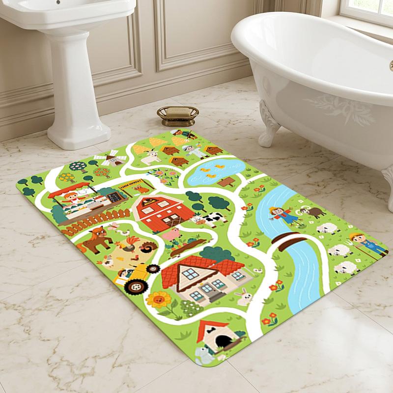 Farm Map Living Room Nonslip Area Rug Soft Carpet For Bedroom Game Playroom Sofa Office Home Decor Doormat Christmas Gift C9301867