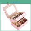 Children Jewelry Box With Mirror Multi Layer Travel Organizer For Earrings And Necklaces