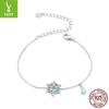 Yinziyun Snowflake Sterling Silver Bracelet for Women - Niche Design Xmas Gift S925