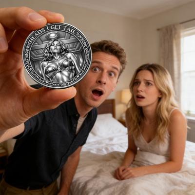 Heads I Get Tail/Tails I Get Head Commemorative Coin Funny Head And Tail Challenge Coin Double-Sided Cheeky Lucky Token Date