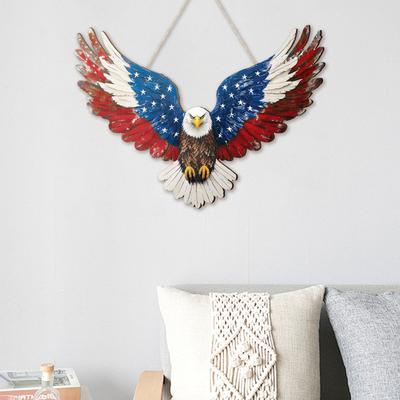 Hanging Door Sign Wooden Independence Day Ornament Patriotic Door Hanger American  Wooden Plaque For Wall Front Porch Outdoor
