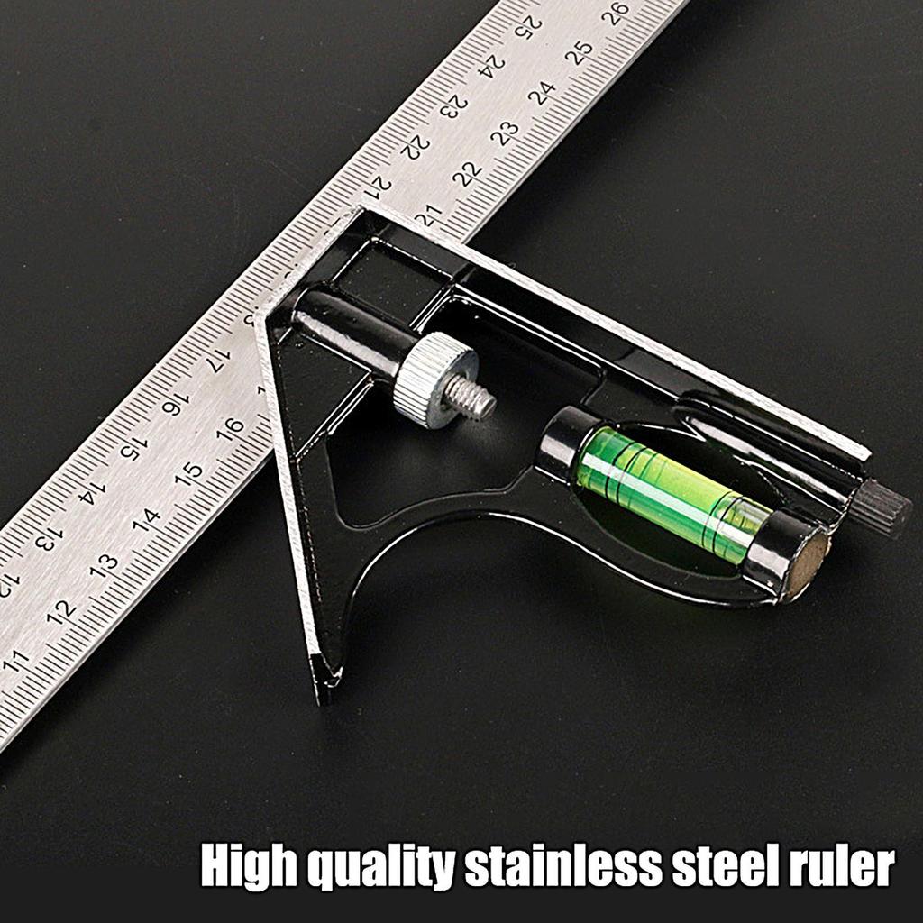 Carpenter Square Level Measuring Ruler Stainless Steel Measuring Adjustable Square For Home DIY Lovers Woodworking Electrician
