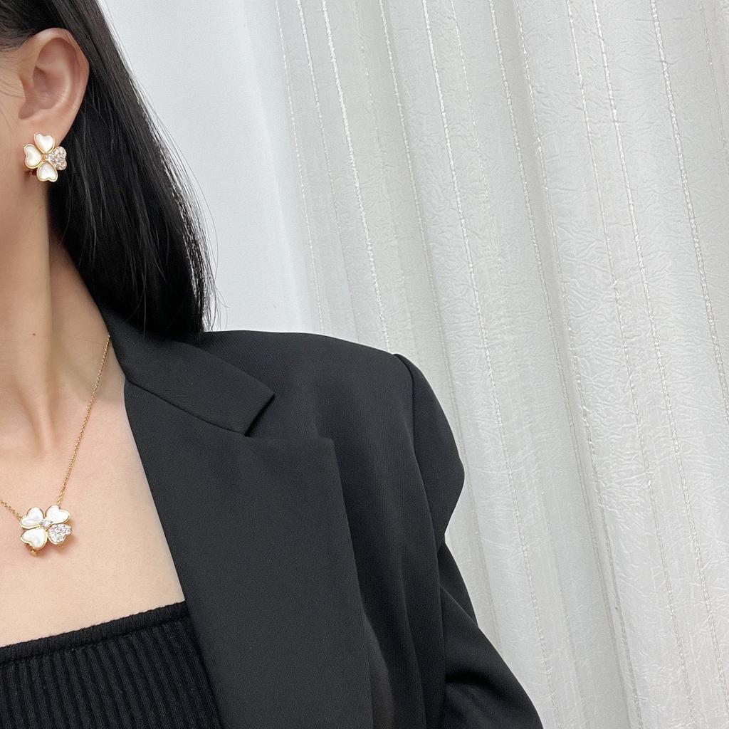 Cercei noi de marcă fierbinte, vintage pentru femei, set de bijuterii de lux pentru femei, coliere de designer, inele cu flori din argint sterling 925 pur