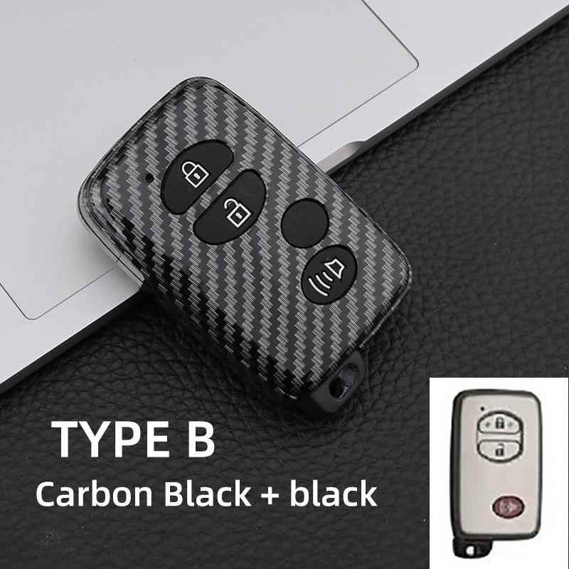 Nouveau Étui de Clé de Voiture en ABS Carbone pour Toyota Camry Prius Land Cruiser Prado 150 Crown Pour Subaru Foreste Xv Porte-Clés