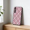 Cool P-Purple P-Plaid Pattern Phone Case For Samsung Galaxy A91,80,73,72 ,71,53,52,32 ,31,22,21s,20,Soft Black Case