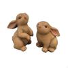 Hare Figurines Rustic Bunny Statues Small Figurine for Gardeners, Collectors, Garden, Yard,