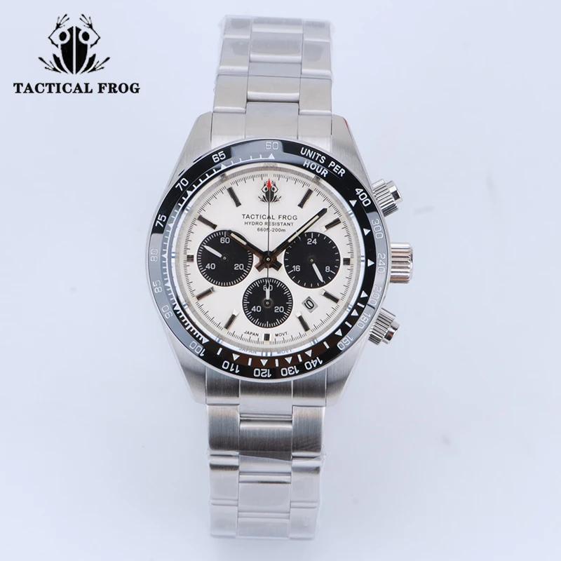 Tactical Frog Panda Timing Watch VS75A Solar Quartz Movement Sapphire Crystal 20Bar Diving Watch C3 Night Light Men's Watches