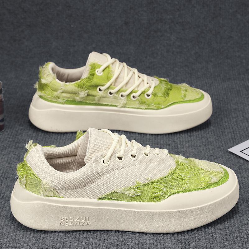 Canvas Men'S Shoes Fashion Casual Platform Heightening Sports Board Shoes Breathable Comfortable Trendy Shoes