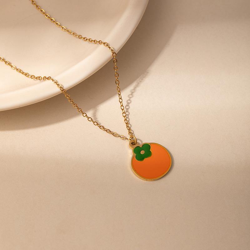 Cross-Border Fruit Necklace: Strawberry & Pineapple Pendant - Simple Women's Clavicle Chain