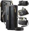 Business Magnetic Card Solt Wallet Leather Case For iPhone 17 Pro Max 16 Plus 15 14 13 12 11 Flip Long Lanyard Bag Book Cover