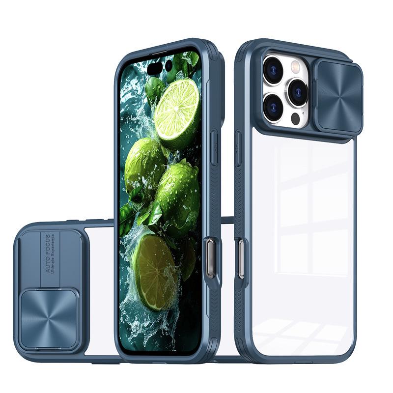 Transparente Schiebe-iPhone-Hülle für Modelle 11-17 Pro Max