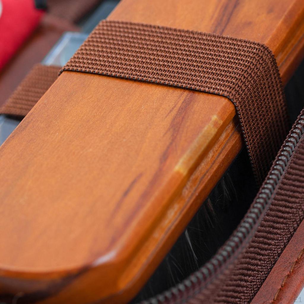Leather Shoe Shine Kit Travel Shoehorn with Bag Polishing Cloths Polish