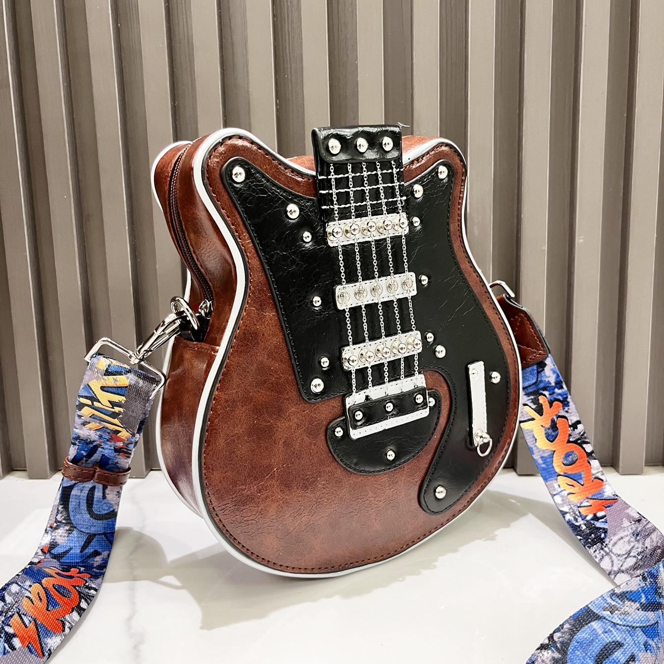 

Handmade European & American Women s Guitar Shape Shoulder Bag