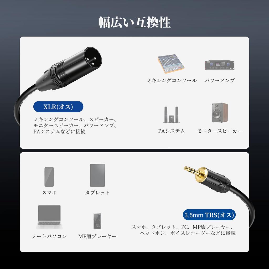 NEEWER para XLR Macho para Macho Cabo de Áudio Conector de Conversão Cabo Adaptador com Cabo AUX TRS para XLR para Pré-amplificadores Não MS023 Cabo de 3,5mm, 304cm, Adaptador,
