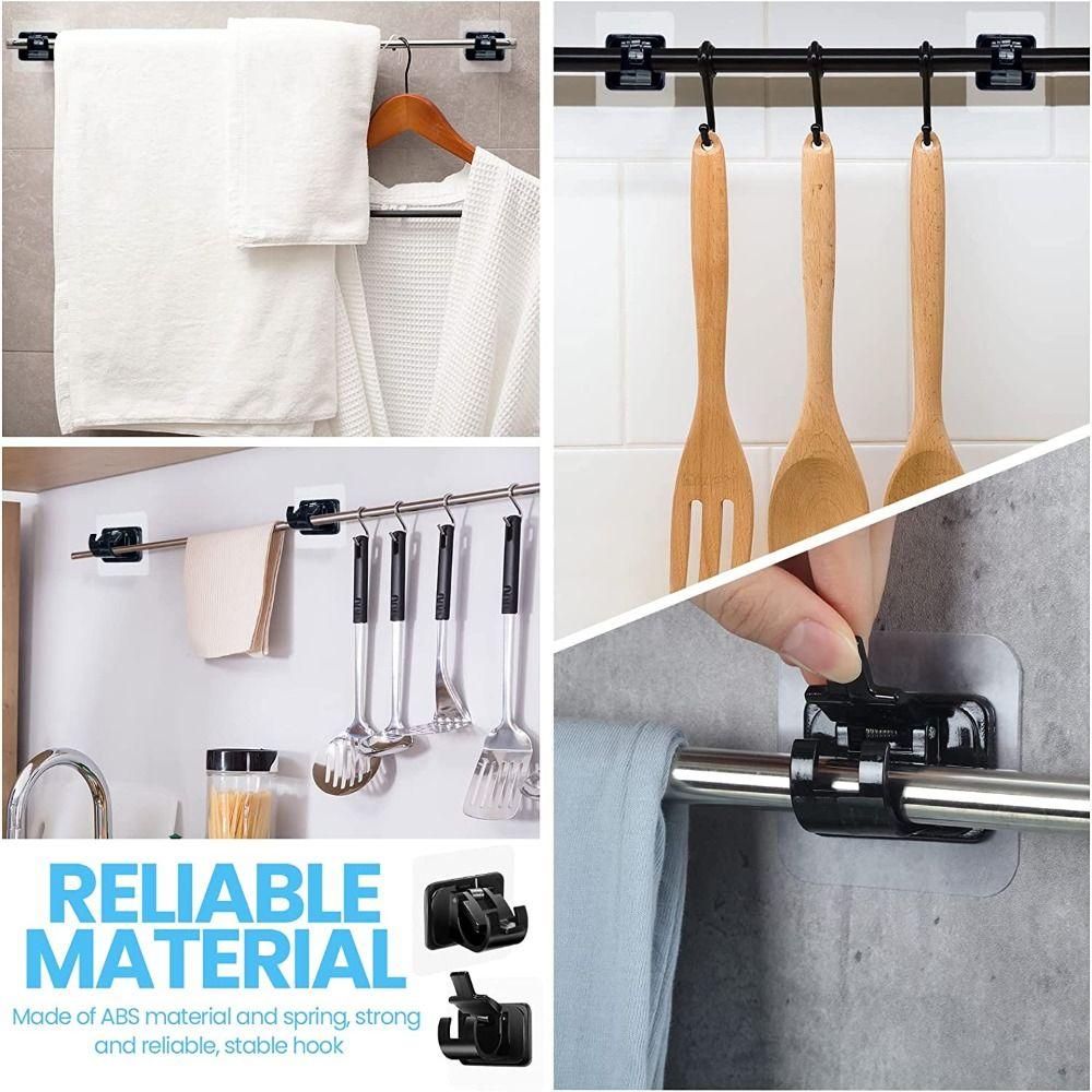 2pcs Nail-Free Curtain Rod Bracket Wall Hanging Curtain Rod Hook Curtain Rod Holder  Bathroom