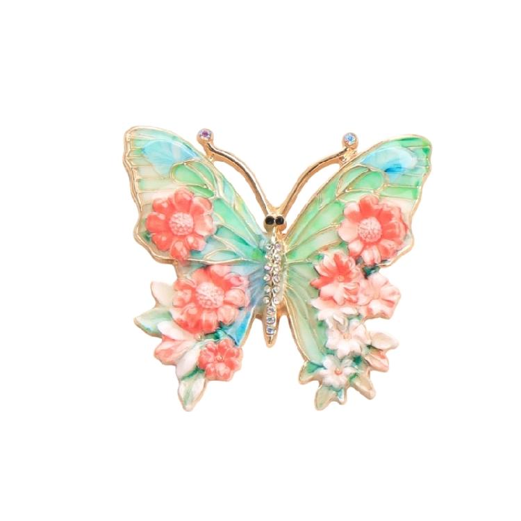 Crystal Rhinestones Butterfly Brooch Fashionable Evening Wear Lapel Pin Clothing Accessories Social Event Jewelry