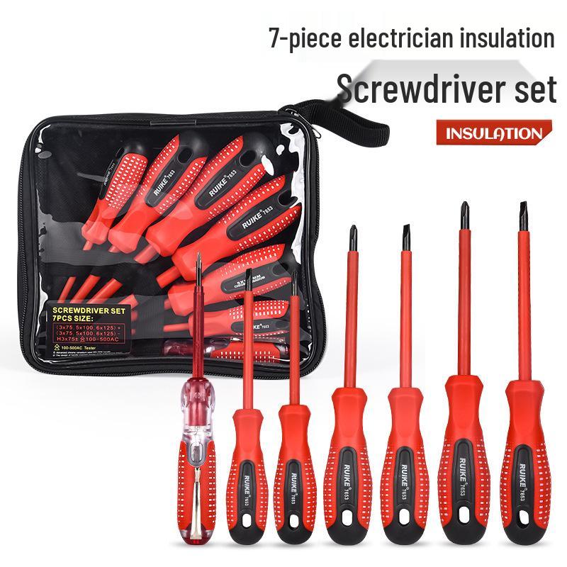 7-Piece Insulated Electrician & Home Screwdriver Set - High Voltage Resistant Phillips & Flathead