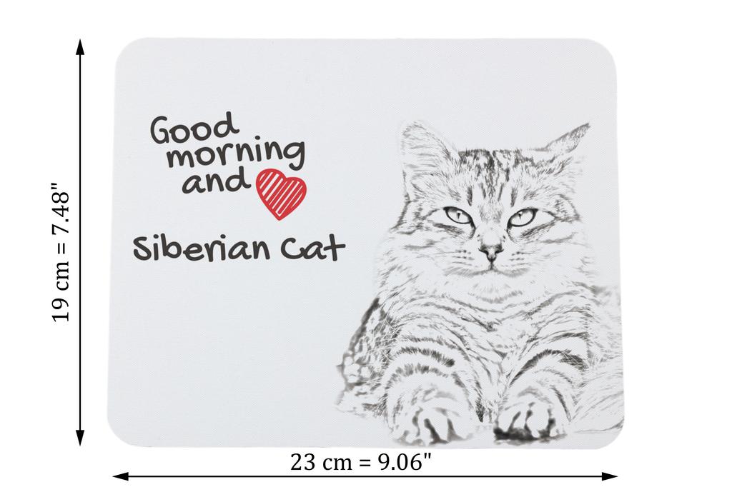 Siberian - mouse pad with print, personalized cat pad, unique gadget for an office worker from the Art-Dog brand