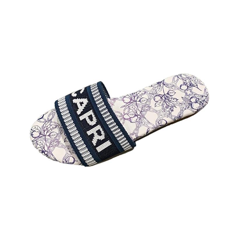 Fashion New Casual Designer Flat Slippers Fashion Woman Single Shoes Casual Shoes Female Outer Wear Letter Beach Sandals