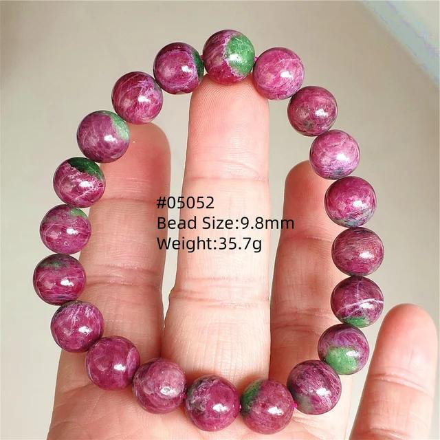 Natural Ruby Round Beads Tungsten Classic Strand Bracelet Jewelry Rare Red Watermelon Ruby Zoisite Unisex Party AAAAAAA