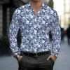 Men Collared Shirt Multicolor Vintage Paisley Diamond Floral Print Long Sleeve Button Down Top