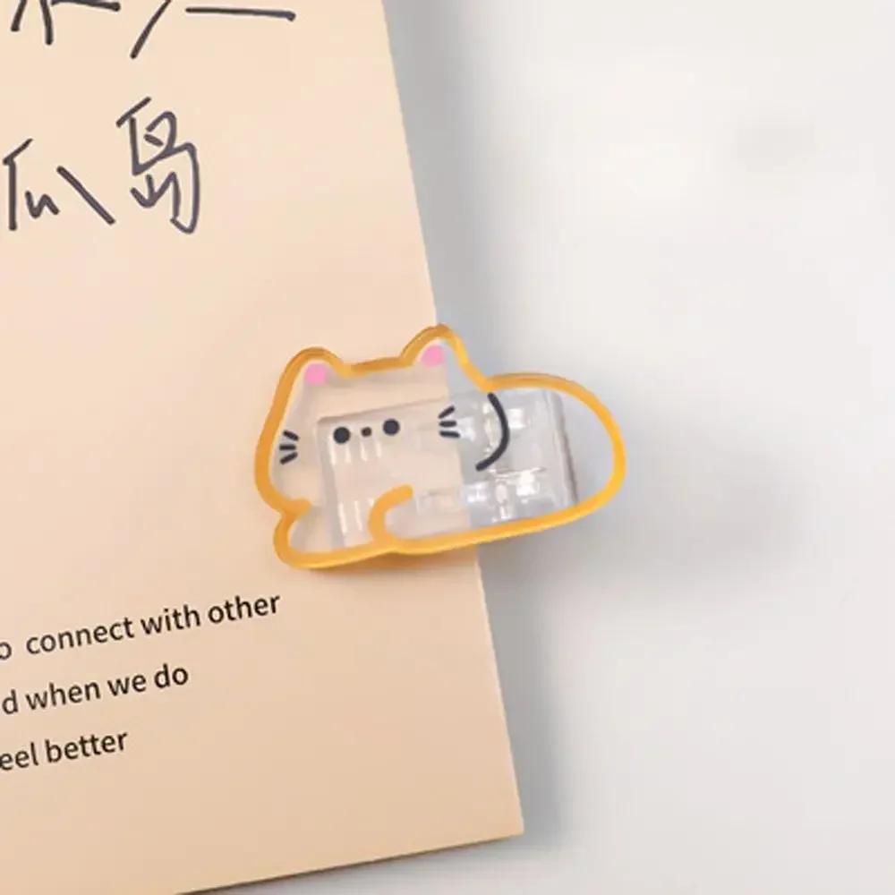1pc Cartoon Acrylic Clip Girl Small Clips Decoration Photo Student Stationery Paper Folder Clip Snacks Sealing Clip