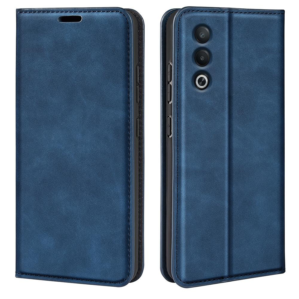 

For Oppo A3 Pro (Global) 5G/A3 Pro (India) 5G/K12x 5G (India)/A80 5G Case Drop-Proof Skin-Touch Leather Wallet Phone Cover Blue