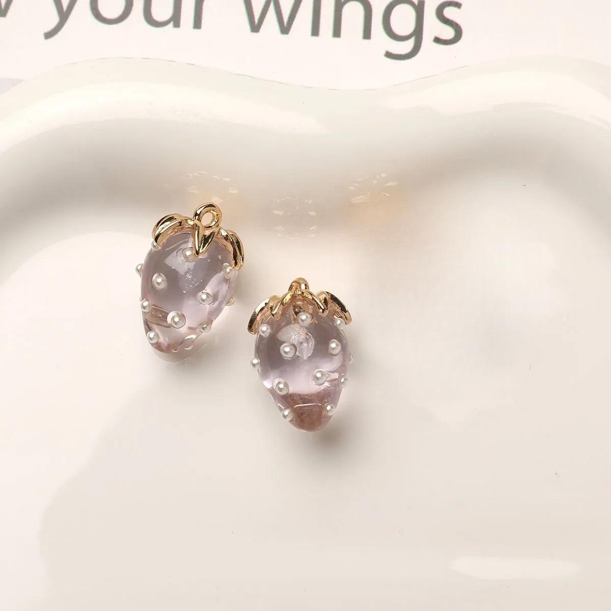 

2 шт. Смола Сладкая Клубника Бусина Подвеска Шармы Сделай Сам Ручная Работа Изготовление Ювелирных Изделий Серьги Ожерелье Браслет Брелоки Аксессуары