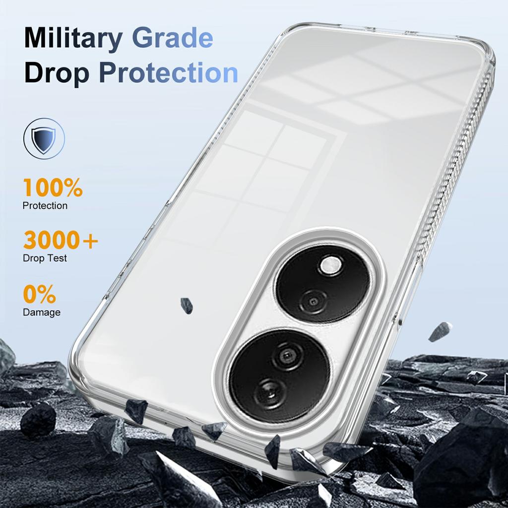 For Honor X7b 4G Clear Phone Case TPU PC Anti-Slip Drop-Proof Back Cover