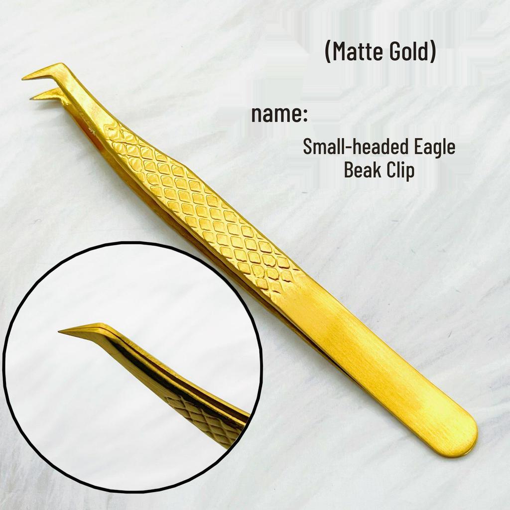 Gold Precision Eyelash Extension Tweezers: Mesh, Feather, Dolphin, Blooming Styles