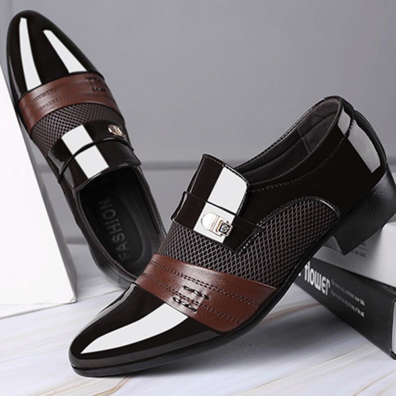 Fashion Zapatos Spring Autumn Men Leather Shoe Carved Business Formal Dress British Style Large Size Men Shoe Hollowed Out Men Shoes