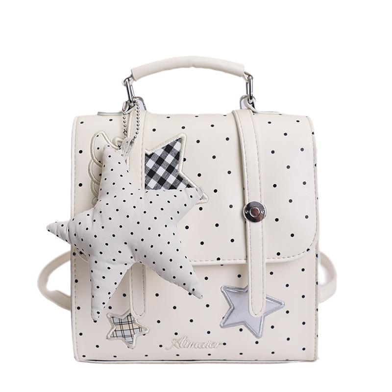 Spring and Summer New Fashion Trend Shoulder Messenger Bag Girls Commuter Leisure Backpack Multi-purpose Double Shoulder Small Schoolbag