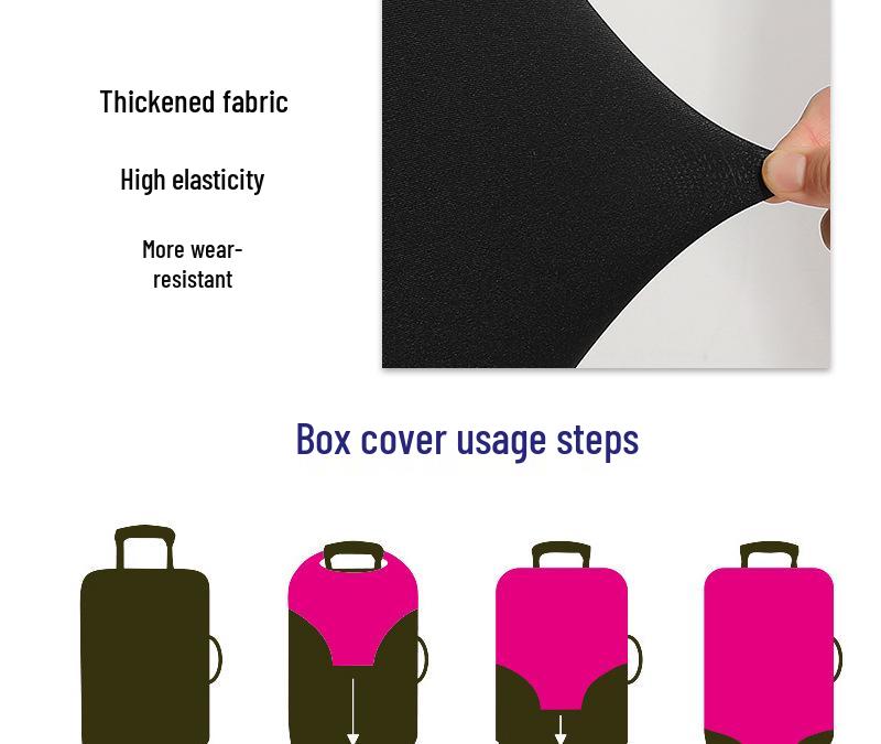 Premium Travel Suitcase Protective Cover: Thick Elastic Polyester with Handle Leather Case