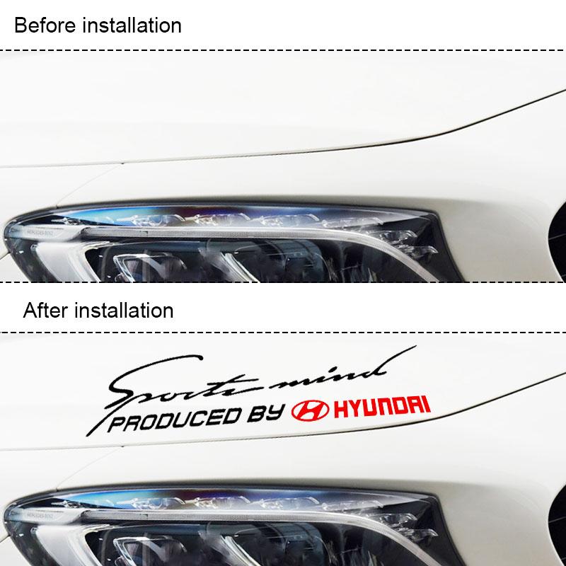 1Pcs Car Light Eyebrow Sticker Personalized Headlight Decal For Hyundai I30 Tucson Elantra Venue Palisade Terracan Accent Kona