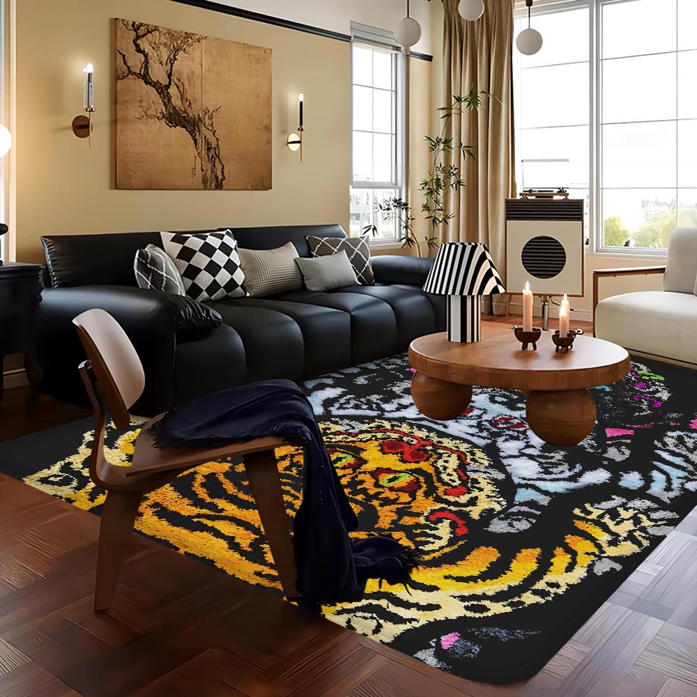Tiger Flur Teppich Retro Mehrfachauswahl Wohnzimmer Küche Teppich Rutschfest Willkommensteppich
