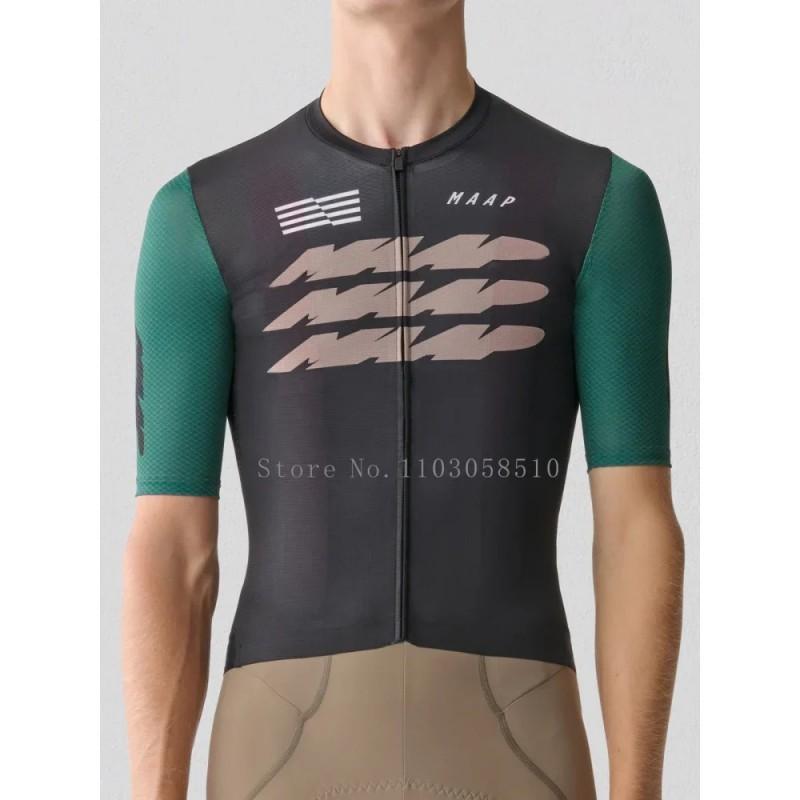 Maglia Leggera da Ciclismo da Uomo a Maniche Corte Traspirante per Mountain Bike e Bici da Strada Vestibilità Larga Miscela di Lino