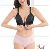 Women Fashion Comfortable Front Closure Bra Floral Pattern Supportive Design Adjustable Straps Soft Fabric Underwire-Free Style