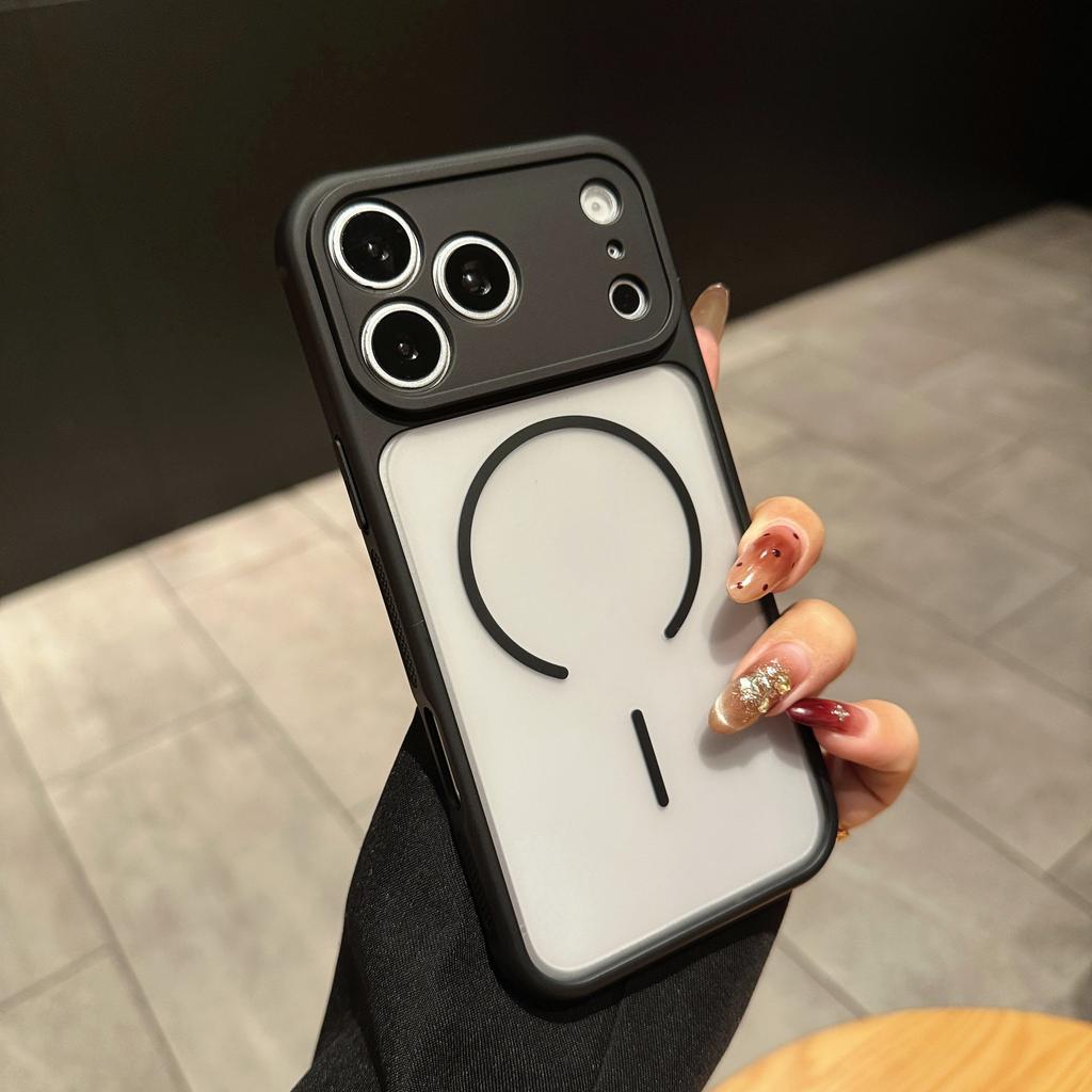 Luxury Translucent Heat Dissipation Edge Phone Case For Iphone 17 Air 15 16 14 Plus 13 12 Pro Max Magnetic Wireless Charge Cover