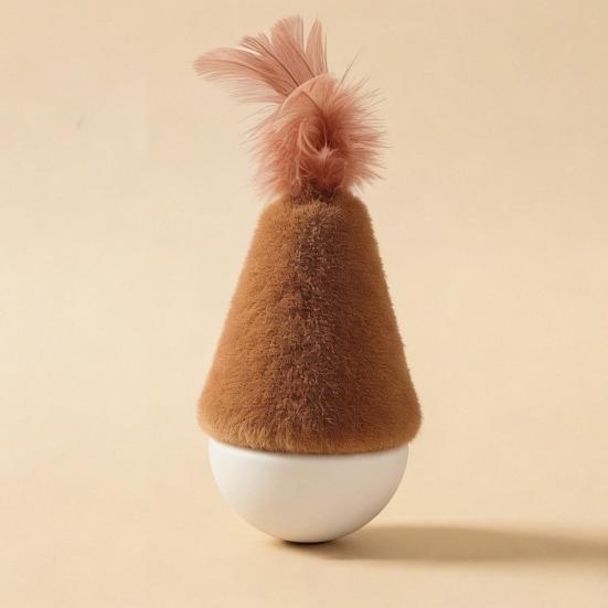 Cat Toys Interactive Plumage Toy with Rebound Wood Base Design Relieve Anxiety And Boredom Entertainment Toy for Pets