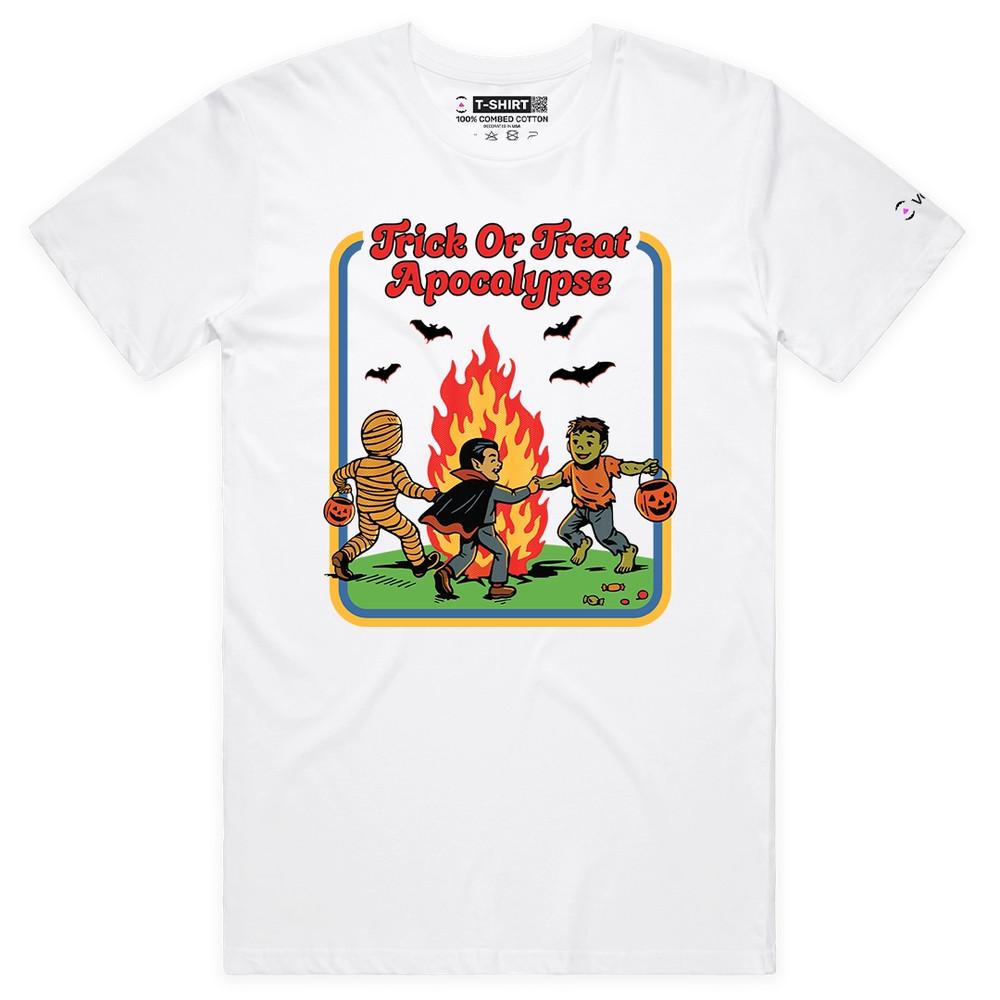 VOICEART Trick or Treat Apocalypse Funny Halloween Graphic Premium T-Shirt 2XL