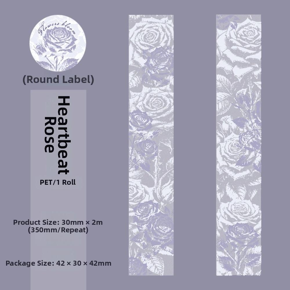 Decorative Adhesive Flowers Bloom Series Tape Collage Scrapbooking Tape  for Paper Craft