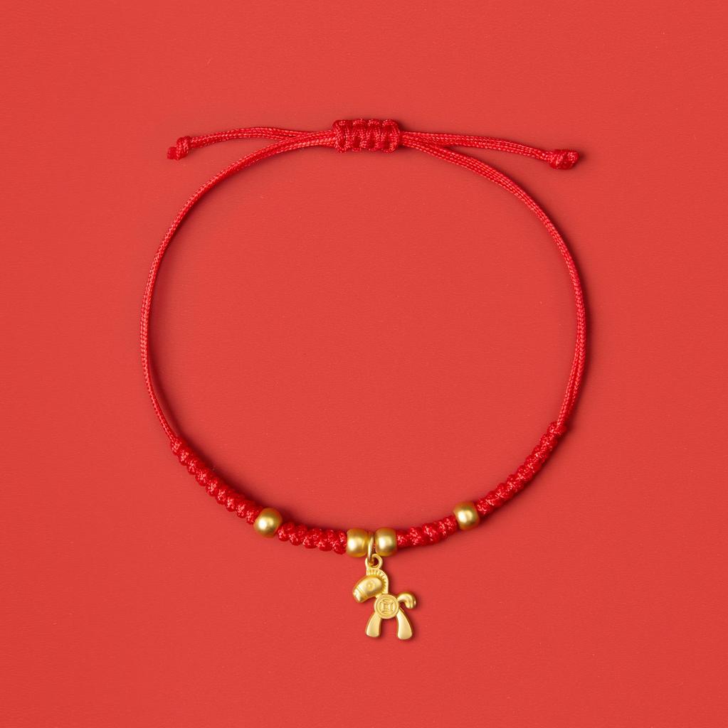 2026 Year of the Horse Red String Bracelet, Handmade Ethnic Style Hand Rope, New Year Charm for Good Fortune.