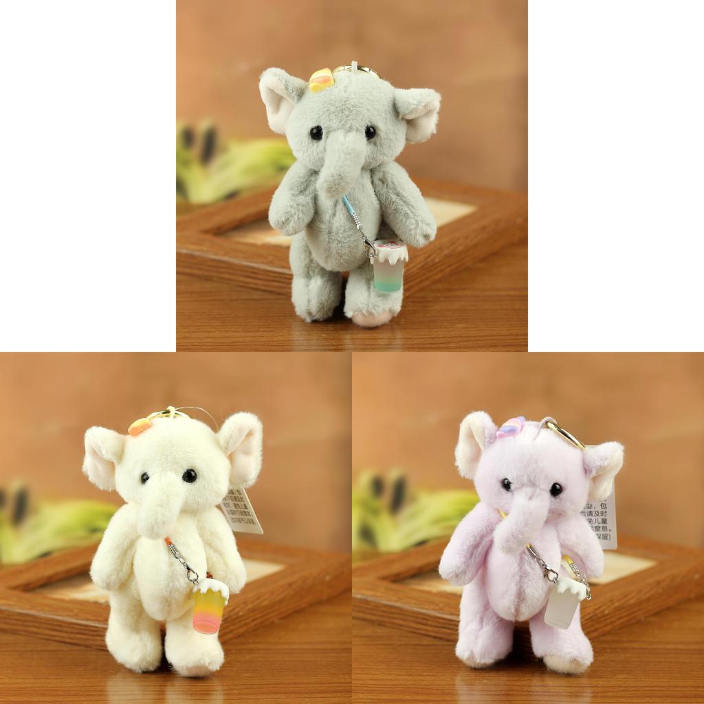 Cute Elephant Plush Keychain With Movable Joints For Bag Decoration And Gift Ideas