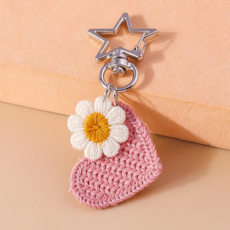 Niedliche Handgestrickte Cartoon-Tier Biene Welpen Schlüsselanhänger Gehäkelte Liebesherz Schlüsselanhänger Anhänger Handtaschen Dekor Damen Mädchen Schmuck Geschenke