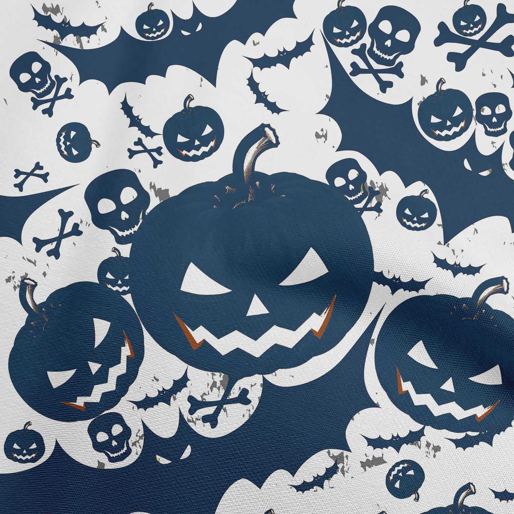 oneOone Cotton Flex Blue Fabric Halloween Sewing Material Print Fabric By The Yard 40 Inch