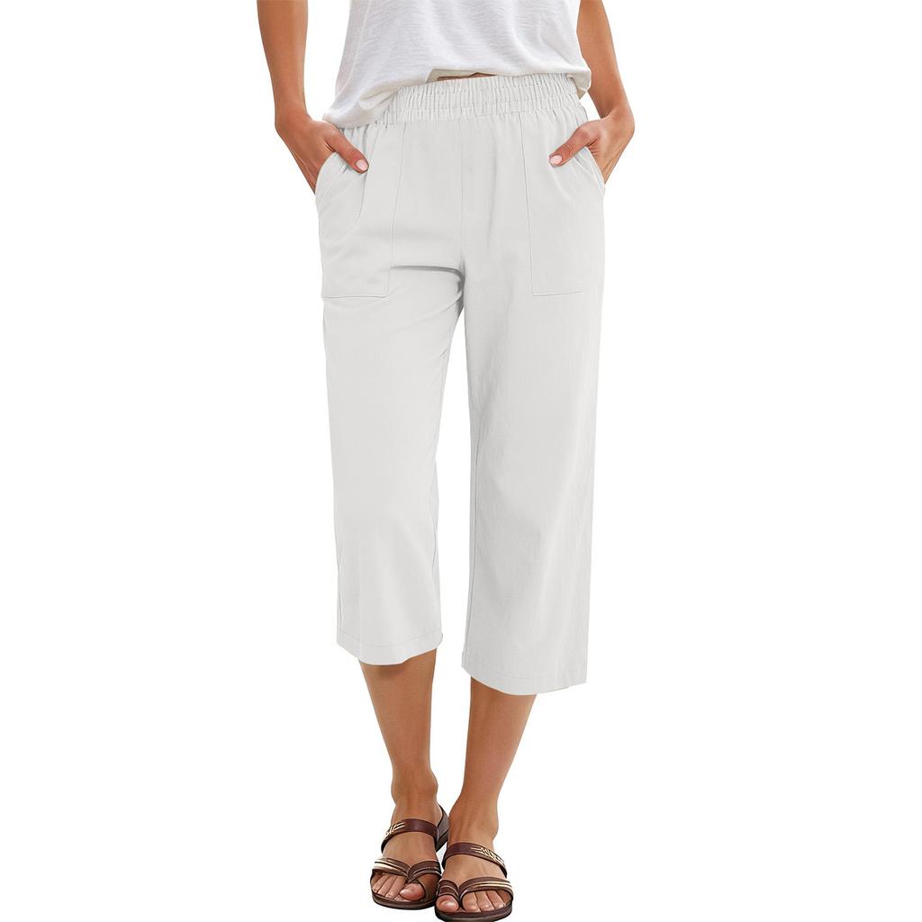 Damen Casual Loose Hosen Gerade Weitbeinige Hosen Freizeithosen