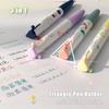 Single Pack Multi-color Gel Pen/0.5mm 3-Color Pen/Marker Journal Pen/Triangular Barrel Drawing Pen/Study & Office Supplies