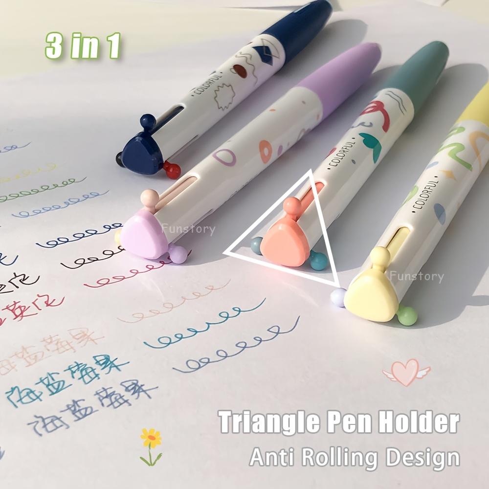 Single Pack Multi-color Gel Pen/0.5mm 3-Color Pen/Marker Journal Pen/Triangular Barrel Drawing Pen/Study & Office Supplies